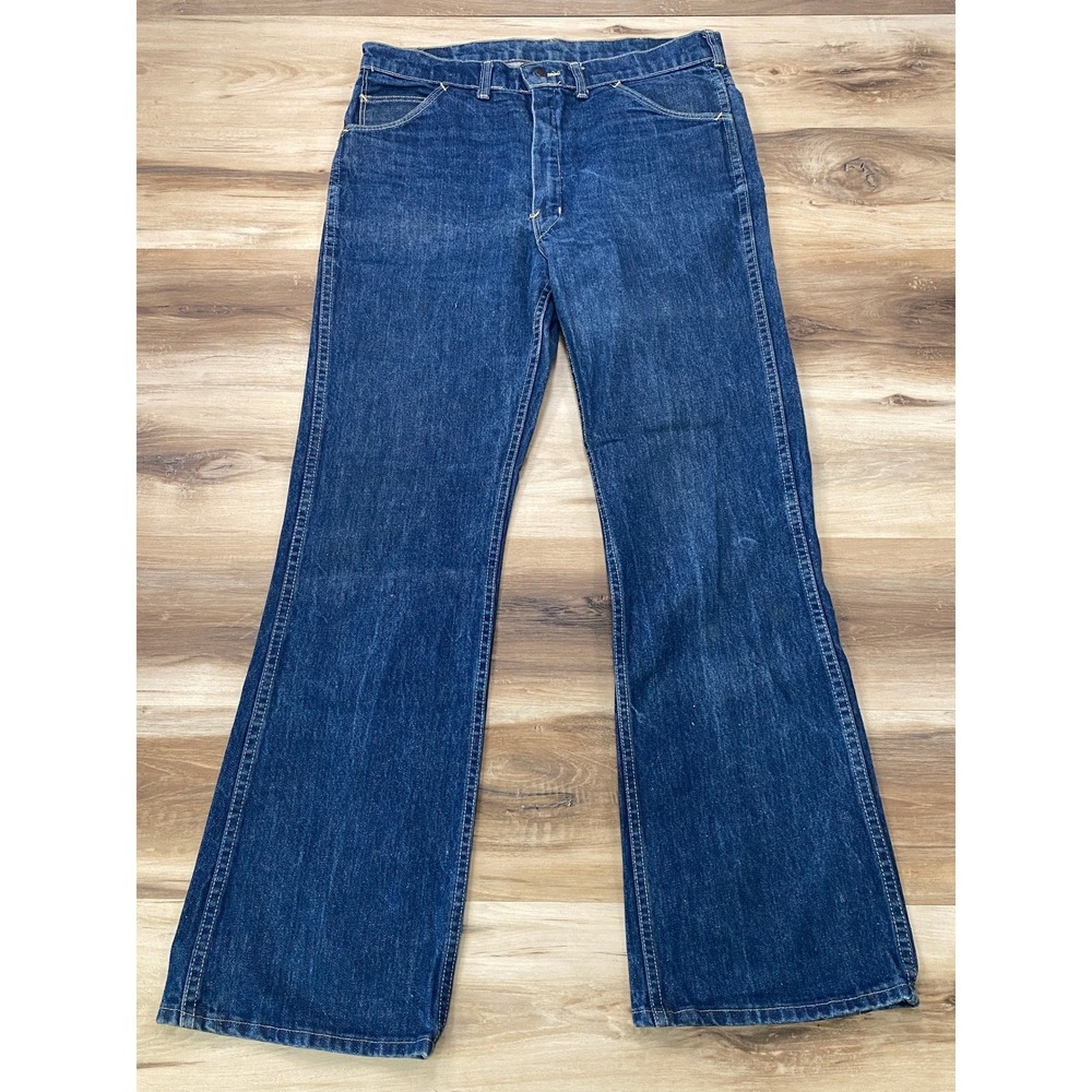 Big Yank Jeans Size 36 Vintage Workwear Denim Flared Leg Blue 1970s USA Made